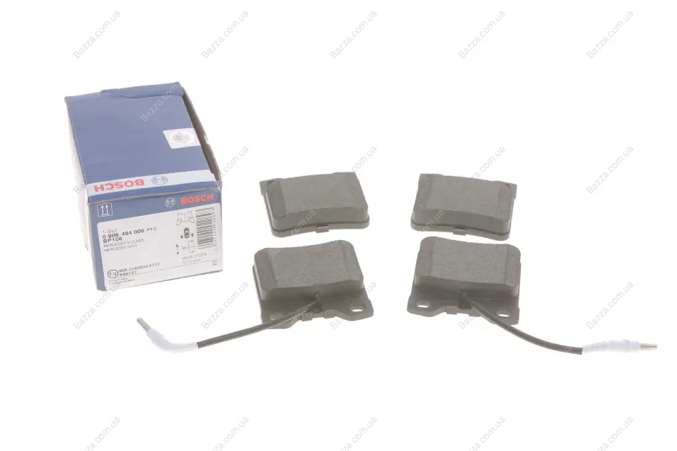 Задні тормозні (гальмівні) колодки Bosch 0 986 494 000 (фото 1)