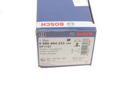 Задние тормозные колодки bosch 0986494232