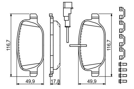 Задние тормозные колодки bosch 0986494717
