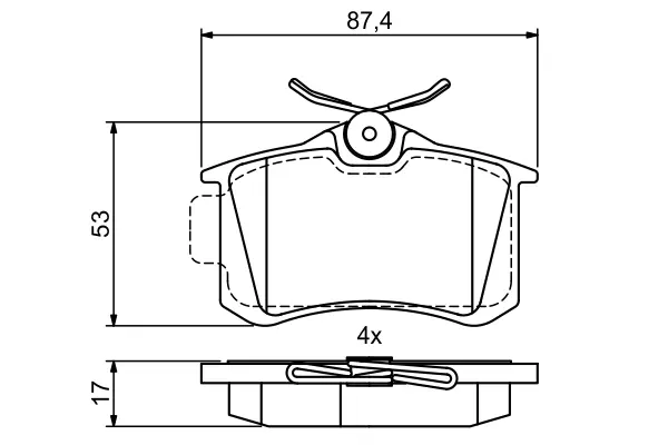 Задні тормозні (гальмівні) колодки Bosch 0986495455 (фото 1)