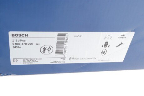 Задній гальмівний (тормозний) диск bosch 0986478095