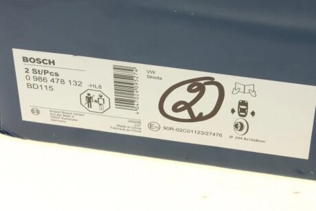 Задний тормозной диск bosch 0986478132