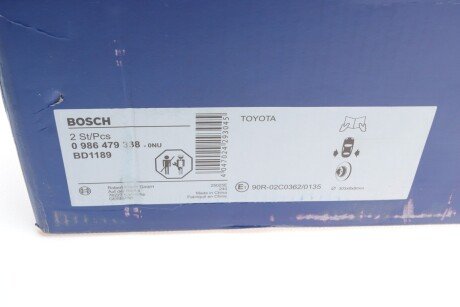 Задний тормозной диск bosch 0986479338