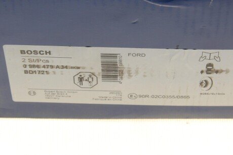 Задній гальмівний (тормозний) диск bosch 0986479A34