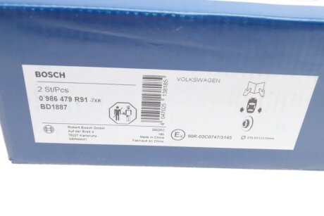 Задний тормозной диск bosch 0986479R91