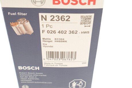 ЗМІННИЙ ФІЛЬТР ПАЛИВА bosch F 026 402 362