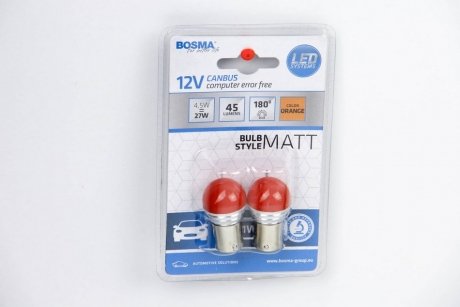 Автолампа BAU15S LED 12V 9XSMD 2835 LED ORANGE MAT (2 шт) bosma 5370 на Мерседес R-Class w251