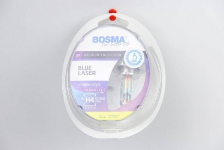 Автолампа H4 BLUE LASER 12V 60/55W P43T Упаковка 2шт bosma 3684