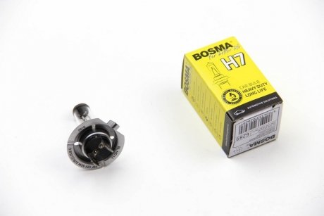 Автолампа H7 12V 55W PX26D LONG LIFE HEAVY DUTY bosma 6289
