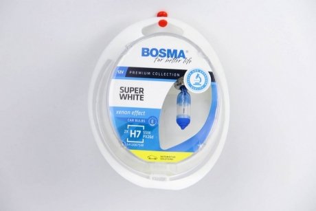 Автолампа H7 SUPER WHITE 12V 55W PX26D Упаковка 2шт bosma 3691 на Рендж (ленд) ровер Фрилендер 2