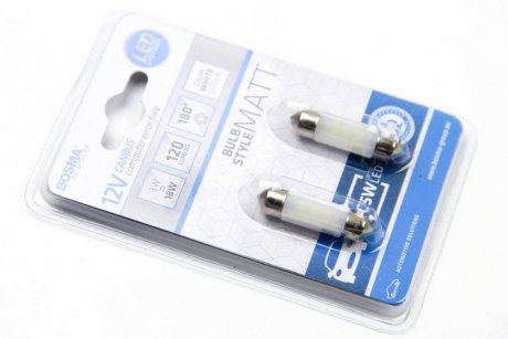 Автолампа SV8,5 LED 12V 6XSMD 2835 LED MAT WHITE 10x36 (2 шт) bosma 5080