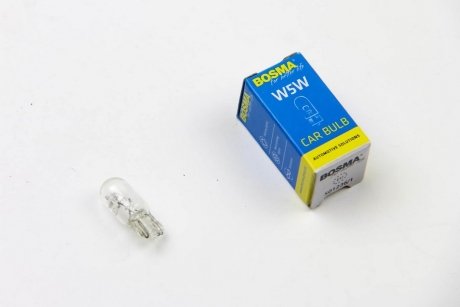 Автолампа T10 12V 5W W5W в коробке 1шт bosma 1949S