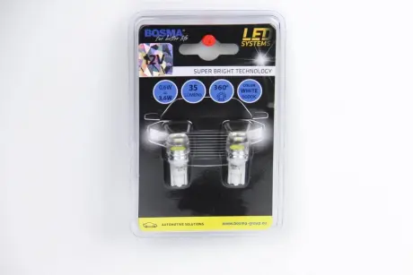 Автолампа T10 LED 12V 1xSMD 7080 LED WIDE VIEWING WHITE (2 шт) BOSMA 4014