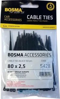 Хомут пластиковий BLACK 2,5 X 80 (100 шт) BOSMA 5428