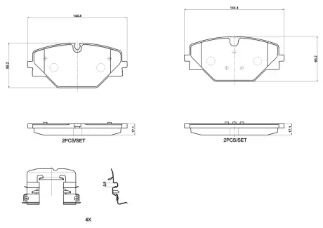 Тормозні (гальмівні) колодки Brembo P44032