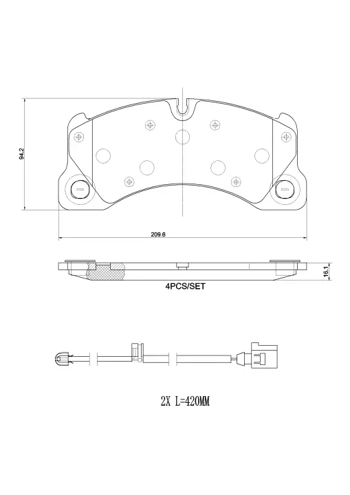 Комплект гальмівних колодок Brembo P65049 (фото 1)