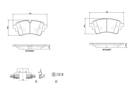 Комплект гальмівних колодок brembo P85186