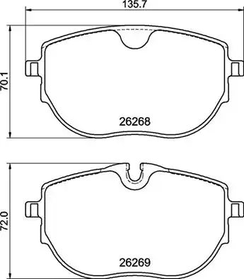 Комплект гальмівних колодок brembo P85187