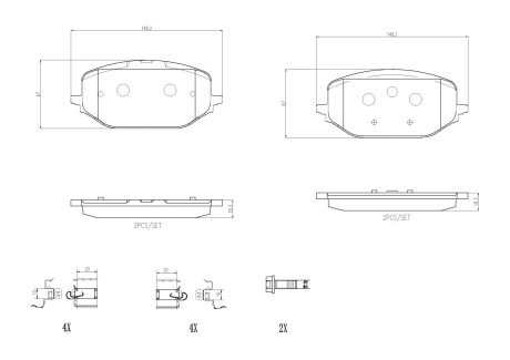 Комплект гальмівних колодок з 4 шт. дисків brembo P61142 на Пежо 5008