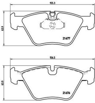 Передні тормозні (гальмівні) колодки brembo P06022 на Бмв E39