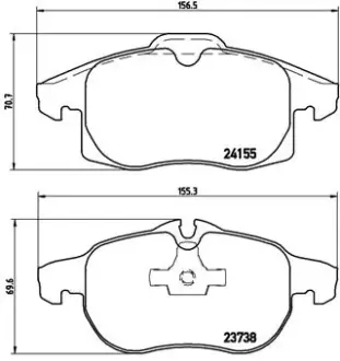 Передние тормозные колодки brembo P10 011