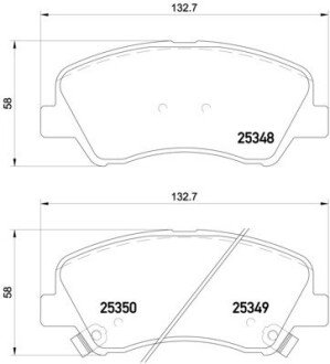 Передні тормозні (гальмівні) колодки brembo P18025 на Киа Рио 3