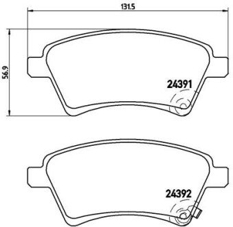 Передні тормозні (гальмівні) колодки brembo P23105