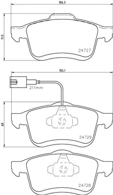 Передние тормозные колодки brembo P23 130