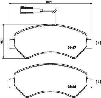 Передні тормозні (гальмівні) колодки brembo P23 136 на Ситроен Джампер