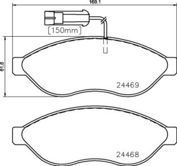 Передні тормозні (гальмівні) колодки brembo P23144 на Фиат Дукато 250