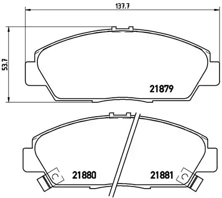 Передні тормозні (гальмівні) колодки Brembo P28021 (фото 1)