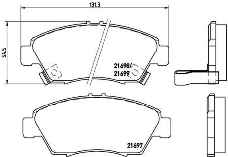 Передние тормозные колодки brembo P28 024 на Хонда Джаз