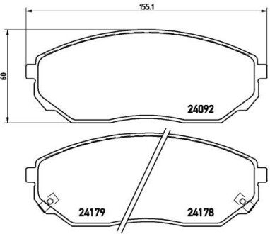 Передние тормозные колодки brembo P30 019 на Киа Соренто 1