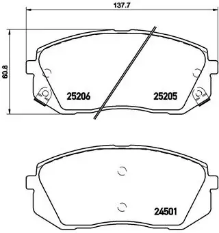Передние тормозные колодки brembo P30056