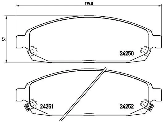 Передние тормозные колодки brembo P37010