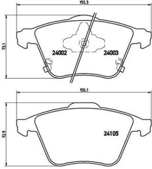 Передні тормозні (гальмівні) колодки brembo P49038