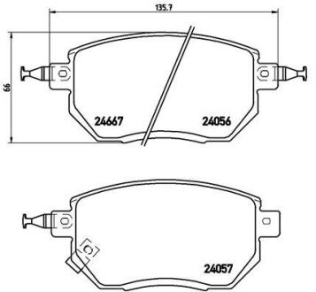 Передні тормозні (гальмівні) колодки brembo P56051 на Infiniti G25