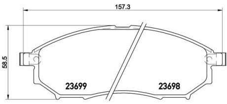 Передні тормозні (гальмівні) колодки brembo P56094 на Infiniti EX