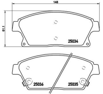 Передние тормозные колодки brembo P59077 на Chevrolet Cruze