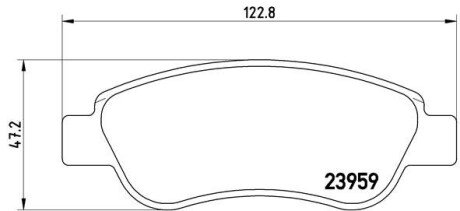 Передні тормозні (гальмівні) колодки brembo P61081 на Пежо 107