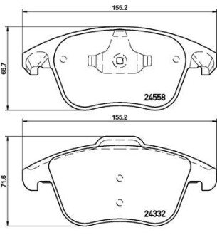 Передні тормозні (гальмівні) колодки brembo P61117 на Ситроен С4