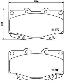 Передние тормозные колодки brembo P83069 на Тойота Хайлюкс