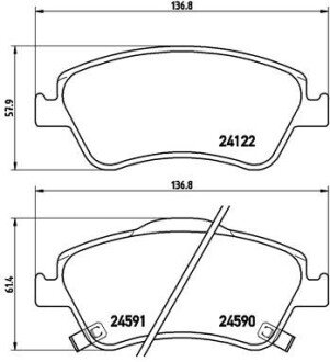 Передние тормозные колодки brembo P83079 на Тойота Аурис