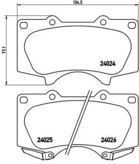 Передние тормозные колодки brembo P83102 на Лексус Gx460