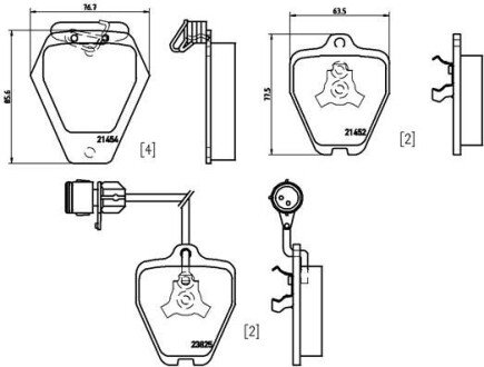 Передние тормозные колодки brembo P85 038