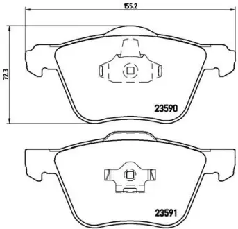 Передние тормозные колодки brembo P86022 Вольво Xc90