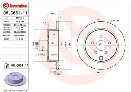 Гальмівний диск Brembo 08C66111 (фото 1)