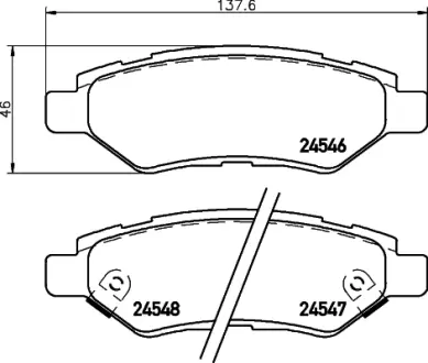 Тормозні (гальмівні) колодки Brembo P09014