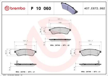 Тормозні (гальмівні) колодки Brembo P10060