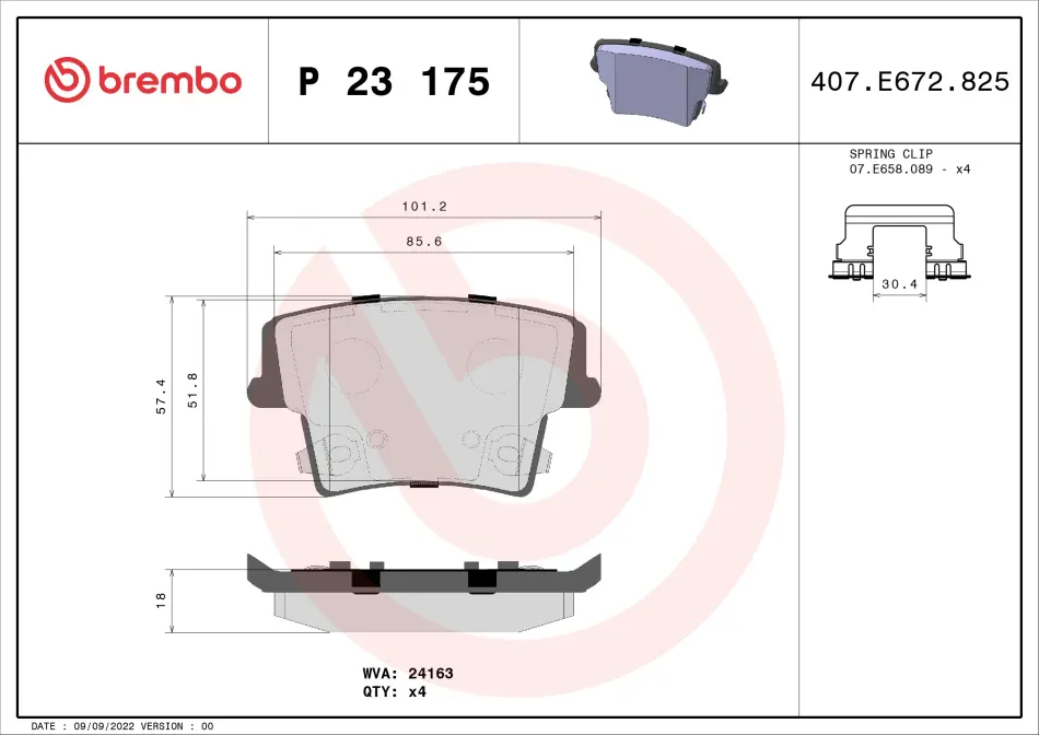 Тормозні (гальмівні) колодки Brembo P23 175 (фото 1)